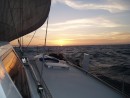 Sailing the Gulf as the sun goes down as we get closer to Cape Wessel