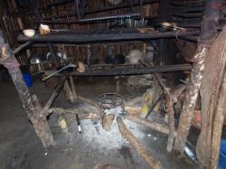 inside A Guna hut: Still prefer to cook on an open fire