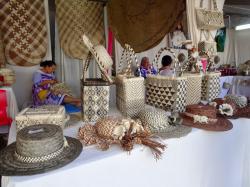Exquisite basket ware in Papeete craft fair: I would’ loved one of these handbags but have nowhere to keep it on the boat