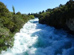 Impressive Huka Falls: The water charges down this canon at 200,000 litres a second, that