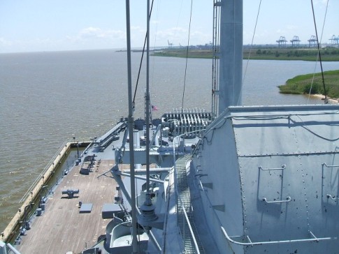 Looking aft