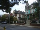 Cape May typical street with Victorian homes