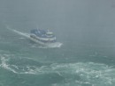 Maid of the Mist gunning it to get into the roilling waters.