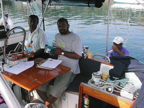 Custom Officers visit yacht in Savusavu, Figi: Custom Officers visit yacht in Savusavu, Figi