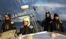 The crew enjoying the last days sail. Charlie, Esben, Mark, John.