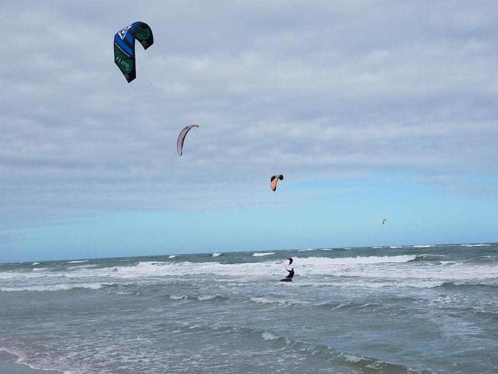 Kite boards: Windy day at Fort Pierce Inlet State Park (north jetty)