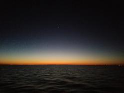 Early morning Sky: Venus over Bay - Bridge Tunnel north of Norfolk
