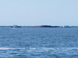 Fort Sumter: View of Fort Sumter in Charleston SC harbor, 4-14-2021